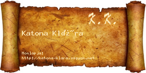 Katona Klára névjegykártya